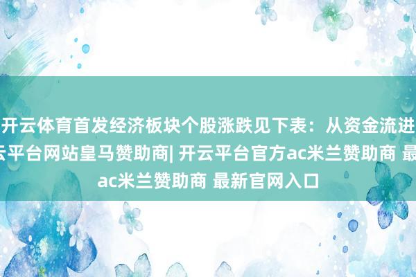 开云体育首发经济板块个股涨跌见下表：从资金流进取来看-开云平台网站皇马赞助商| 开云平台官方ac米兰赞助商 最新官网入口