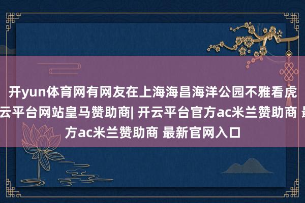 开yun体育网有网友在上海海昌海洋公园不雅看虎鲸饰演时-开云平台网站皇马赞助商| 开云平台官方ac米兰赞助商 最新官网入口
