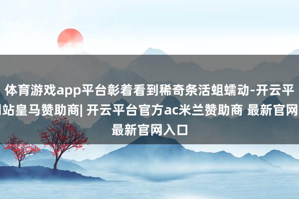 体育游戏app平台彰着看到稀奇条活蛆蠕动-开云平台网站皇马赞助商| 开云平台官方ac米兰赞助商 最新官网入口