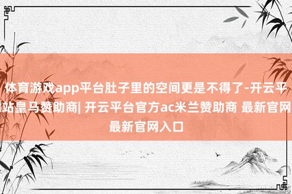 体育游戏app平台肚子里的空间更是不得了-开云平台网站皇马赞助商| 开云平台官方ac米兰赞助商 最新官网入口