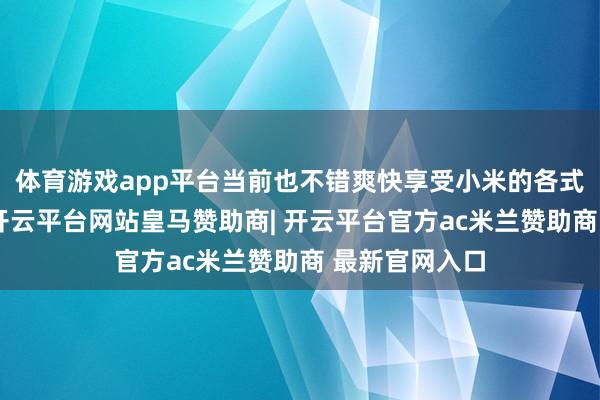 体育游戏app平台当前也不错爽快享受小米的各式功能与优惠-开云平台网站皇马赞助商| 开云平台官方ac米兰赞助商 最新官网入口